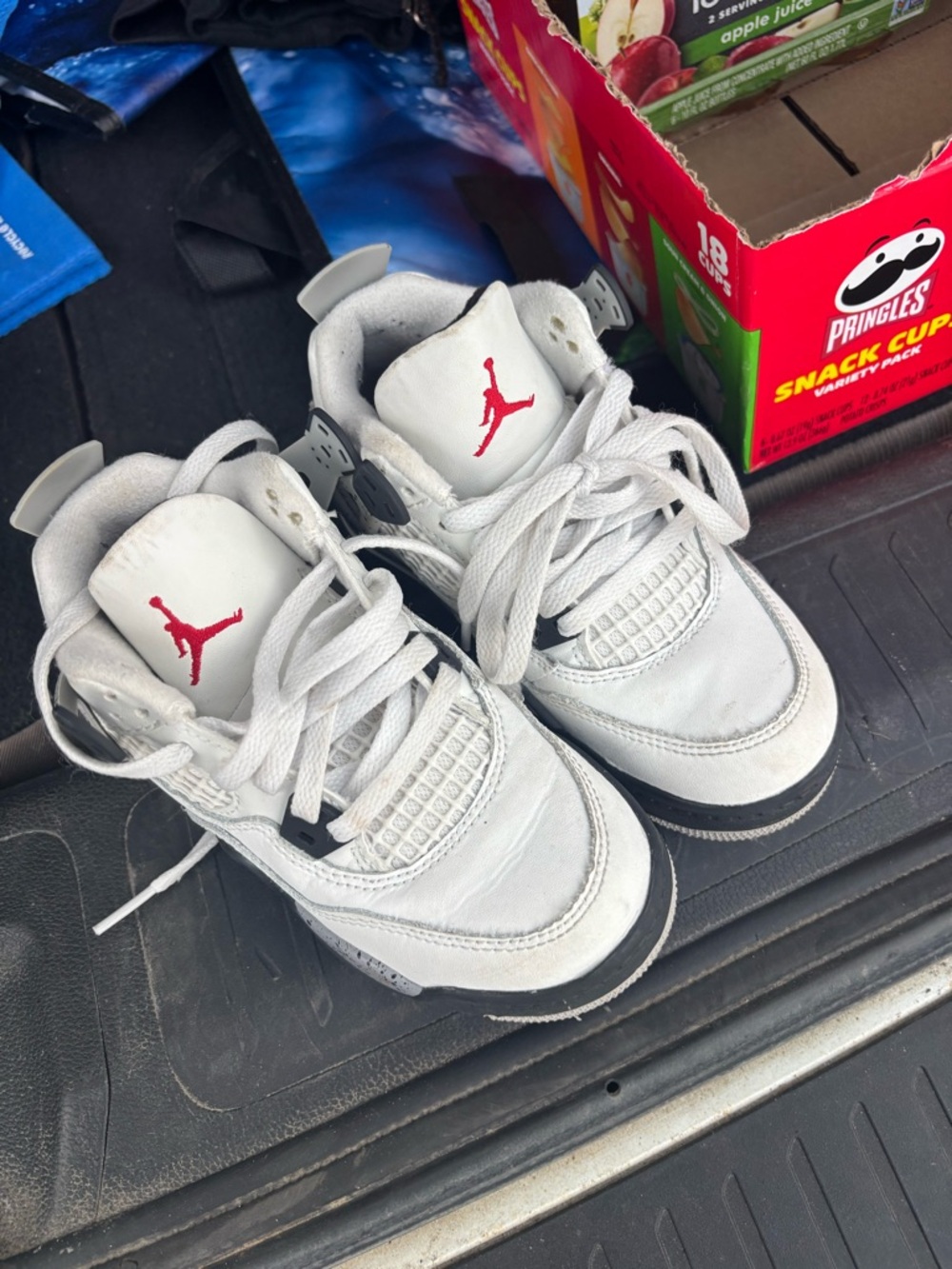 Jordan Kids White and Red Retro-Style Sneakers size 11.5C